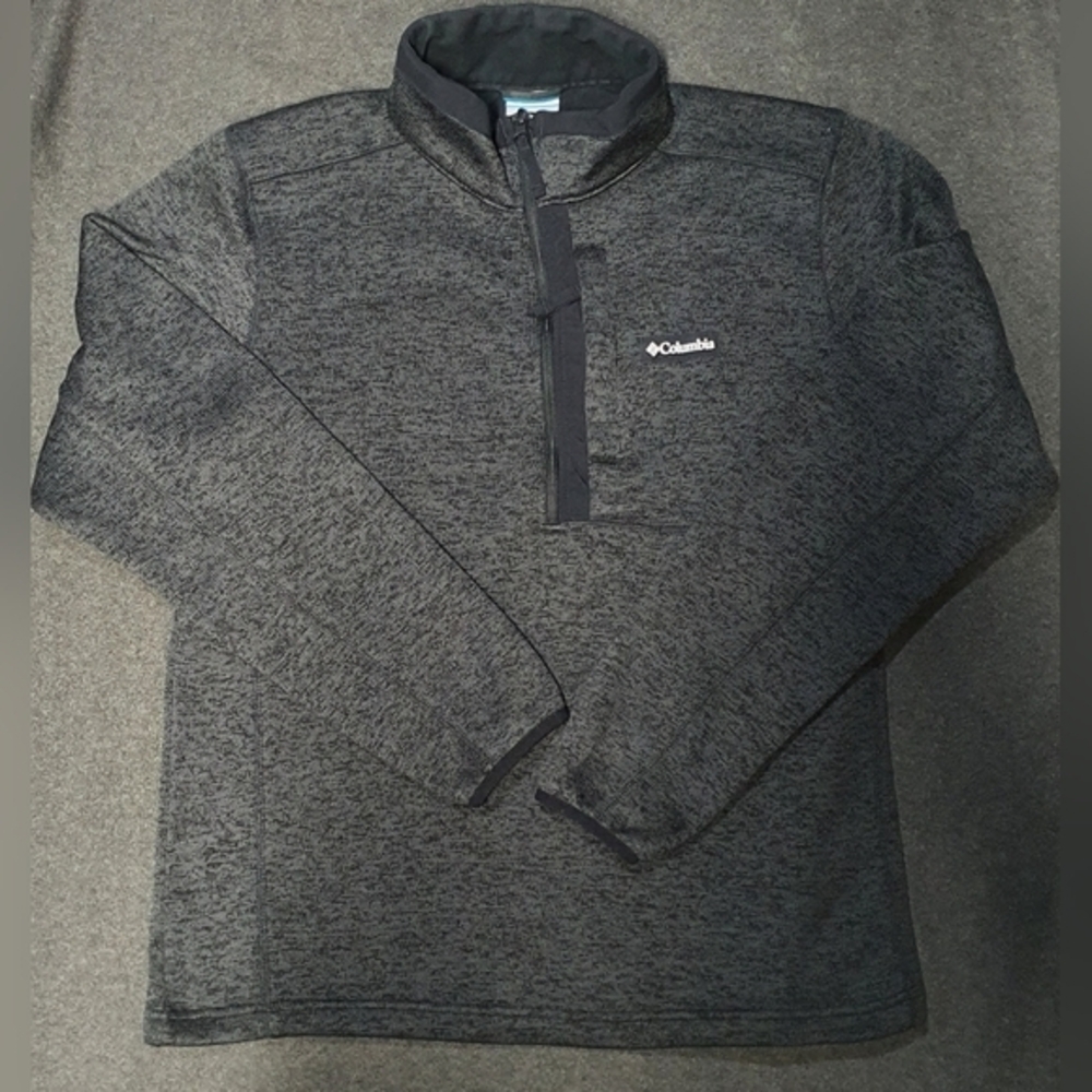 Columbia Men's Sweater Half Zip Pullover Size L With Side Pocket .